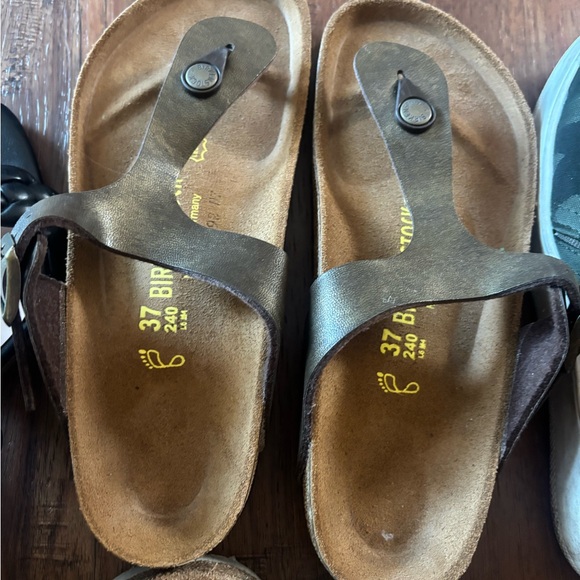 Birkenstock Dark Brown Leather Sandals - Picture 1 of 2